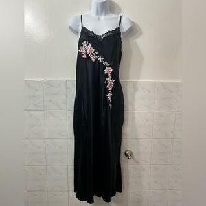 Vintage Linea Donatella Embroidered Slip Dress XL Whimsigoth Fairy Grunge 90s